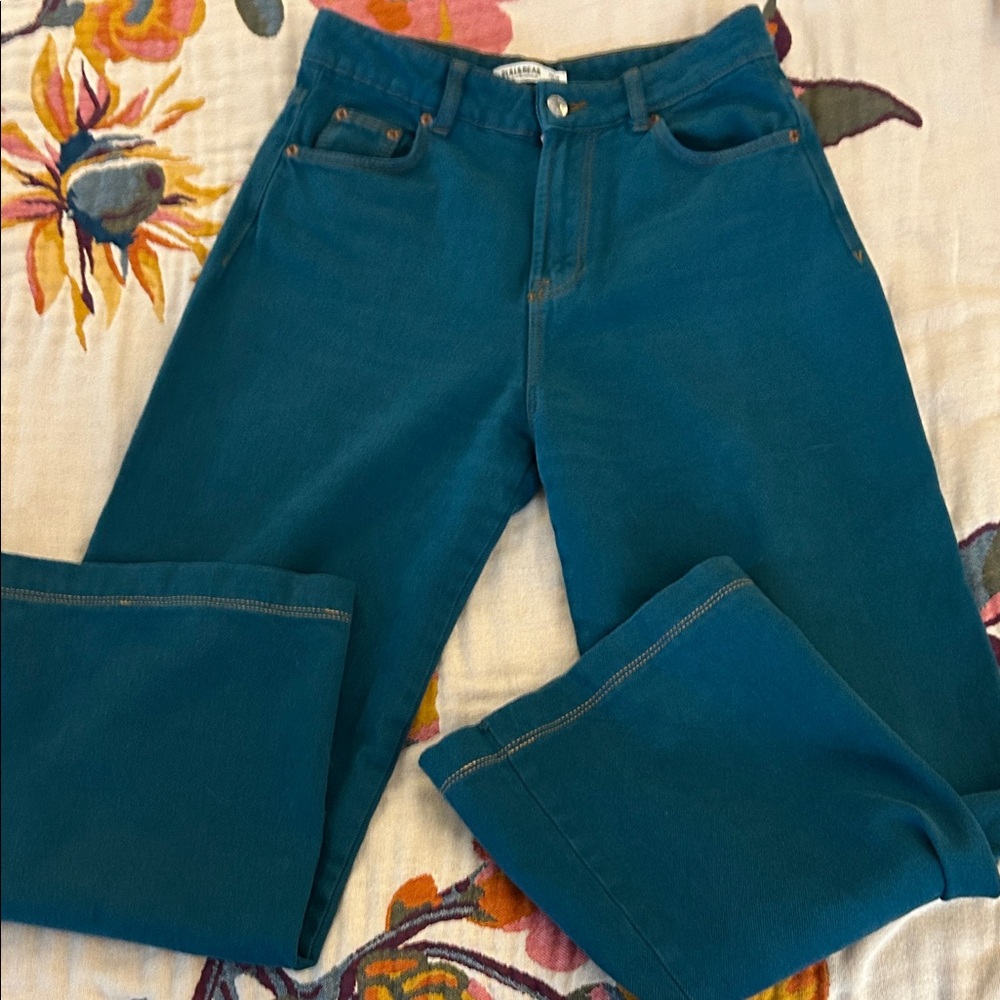 Pull&Bear Teal Flare Women's Jeans